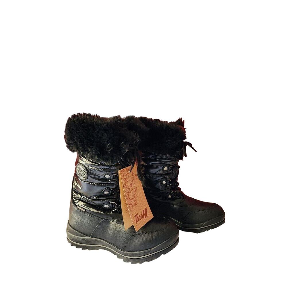 Tara M Luna Winter Cozy Boots water Proof Women's Size US 8 m black